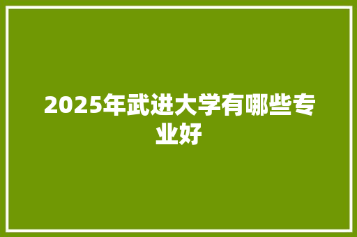 2025年武进大学有哪些专业好 写作技巧