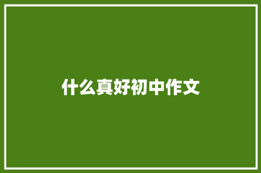 什么真好初中作文