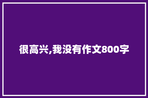 很高兴,我没有作文800字 写作技巧