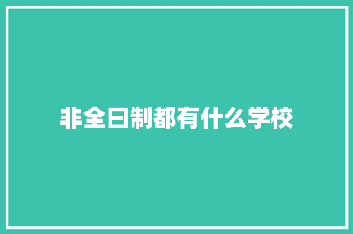 非全曰制都有什么学校 写作技巧