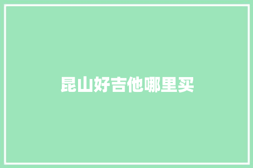 昆山好吉他哪里买