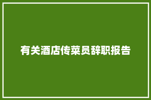 有关酒店传菜员辞职报告 词汇积累