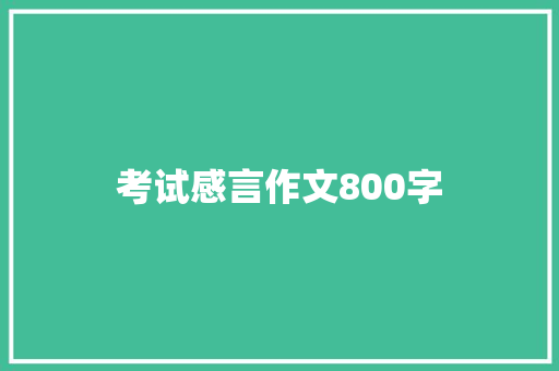 考试感言作文800字