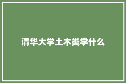 清华大学土木类学什么 写作技巧