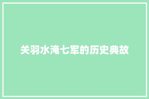 关羽水淹七军的历史典故 词汇积累