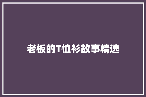 老板的T恤衫故事精选