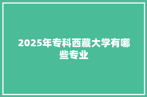 2025年专科西藏大学有哪些专业 范文赏析