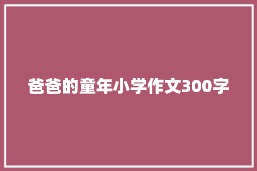 爸爸的童年小学作文300字 词汇积累