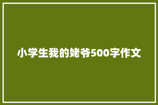 小学生我的姥爷500字作文