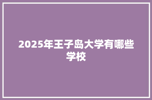2025年王子岛大学有哪些学校