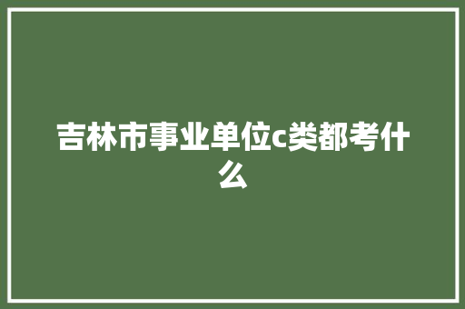 吉林市事业单位c类都考什么