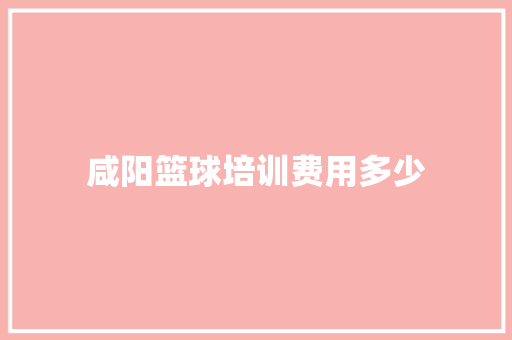 咸阳篮球培训费用多少