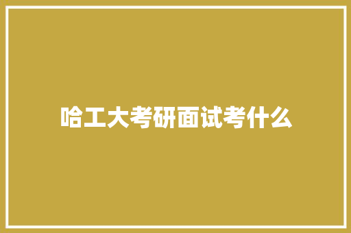 哈工大考研面试考什么
