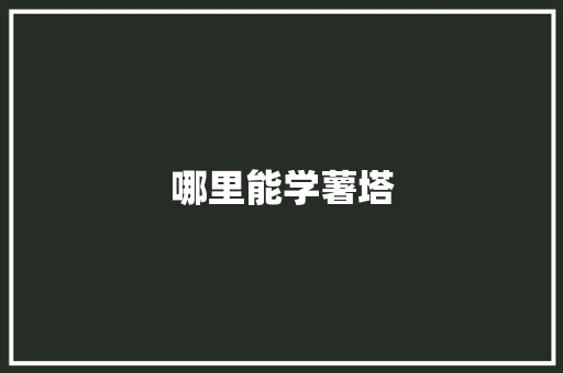 哪里能学薯塔