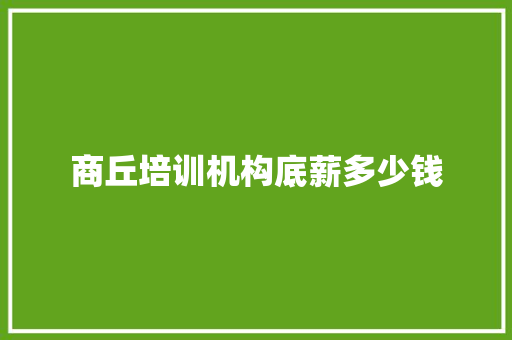 商丘培训机构底薪多少钱 写作技巧