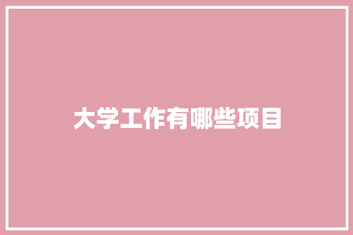 大学工作有哪些项目