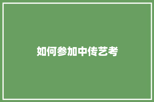 如何参加中传艺考 商业文案