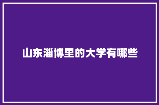 山东淄博里的大学有哪些