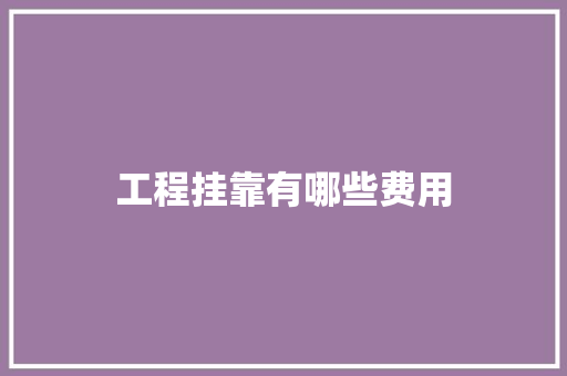 工程挂靠有哪些费用