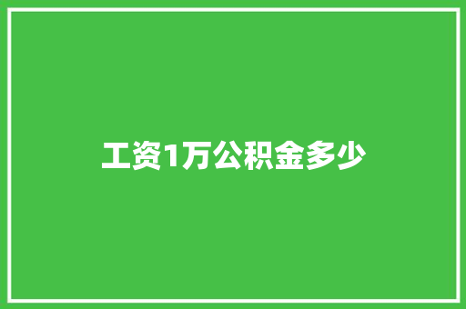 工资1万公积金多少