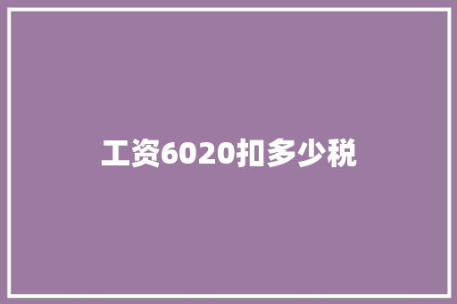 工资6020扣多少税