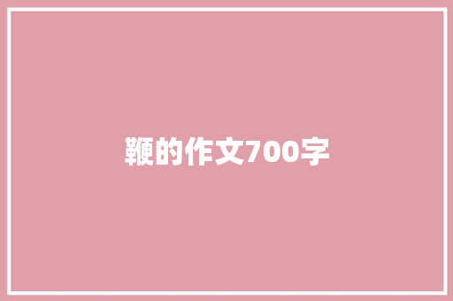 鞭的作文700字