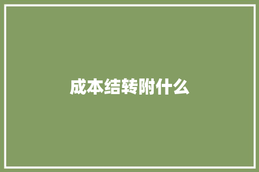 成本结转附什么