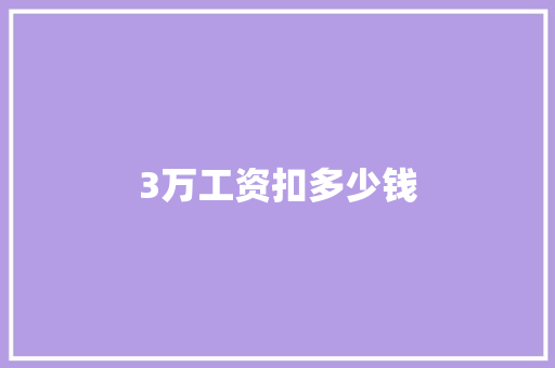 3万工资扣多少钱