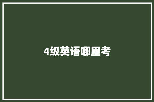 4级英语哪里考