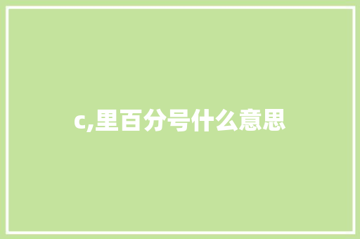 c,里百分号什么意思