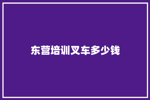 东营培训叉车多少钱