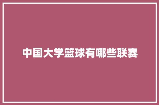 中国大学篮球有哪些联赛