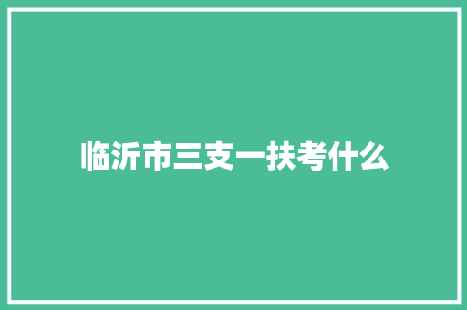 临沂市三支一扶考什么