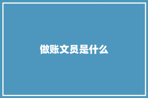 做账文员是什么