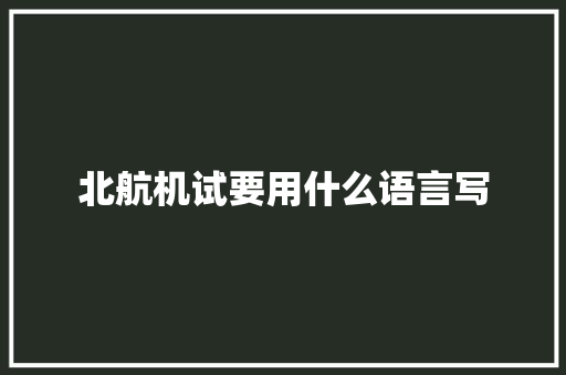 北航机试要用什么语言写
