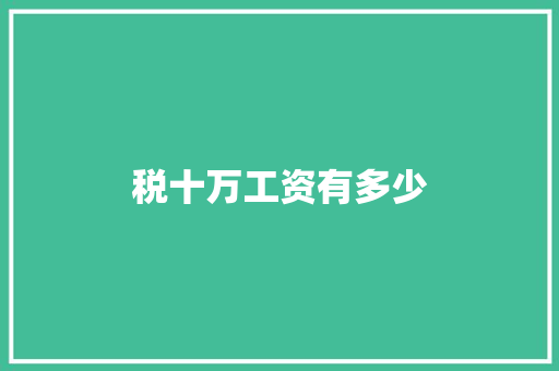 税十万工资有多少