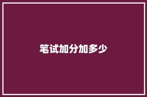 笔试加分加多少