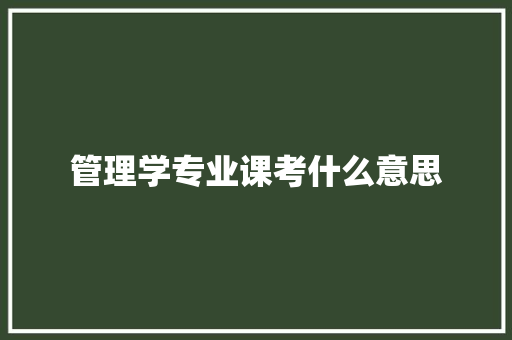 管理学专业课考什么意思