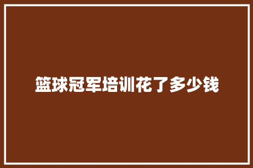 篮球冠军培训花了多少钱 词汇积累