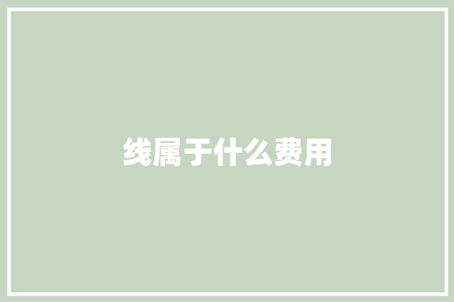 线属于什么费用