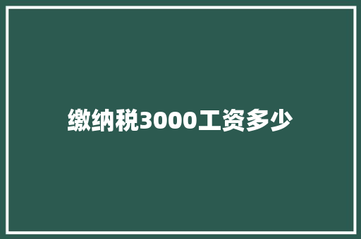 缴纳税3000工资多少