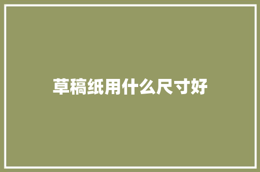 草稿纸用什么尺寸好