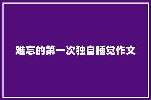 难忘的第一次独自睡觉作文