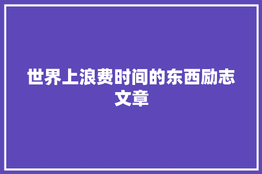 世界上浪费时间的东西励志文章