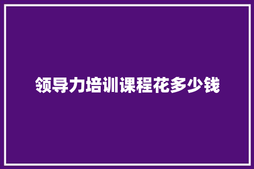 领导力培训课程花多少钱 词汇积累