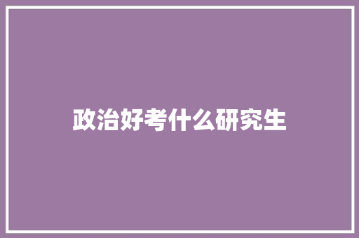 政治好考什么研究生