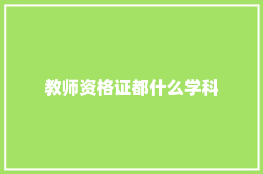 教师资格证都什么学科