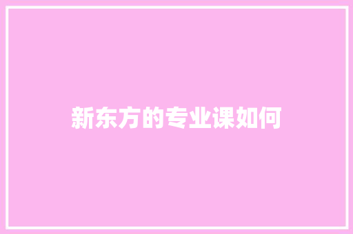 新东方的专业课如何