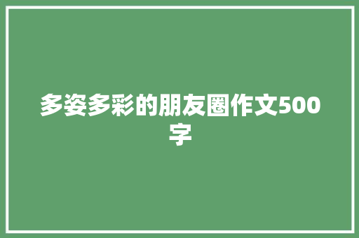 多姿多彩的朋友圈作文500字