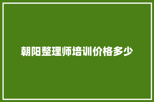 朝阳整理师培训价格多少